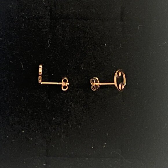 Automic 14k Rose Gold Astrology Leo & Cancer Stud Post Earrings (extra backs) - Picture 3 of 8